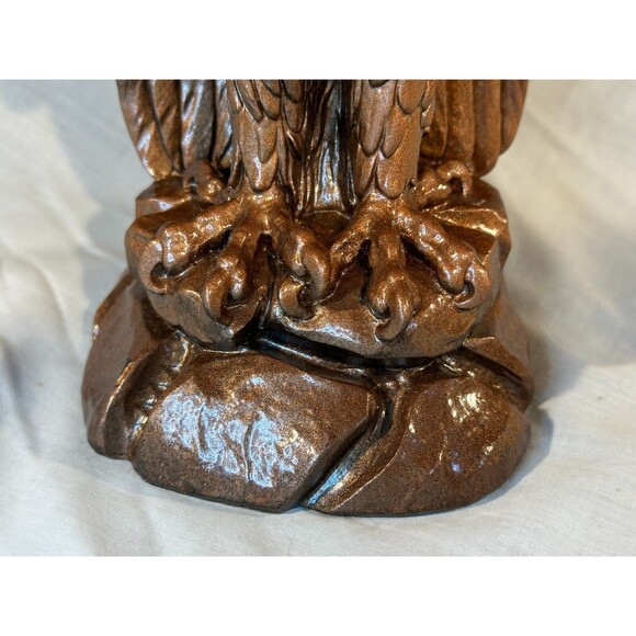 VINTAGE Signed Giannelli Great Eagle 8" Sculpture  w Rare Painted Copper Finish - Picture 5 of 12